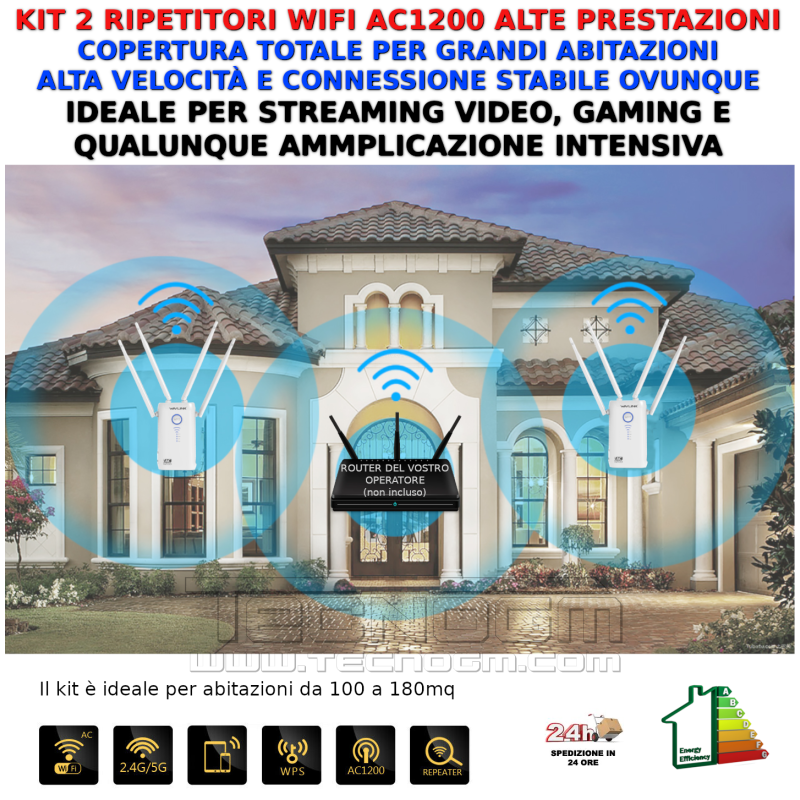 Amplificatori WiFI aumento segnale tutta la casa Kit amplificatori WiF