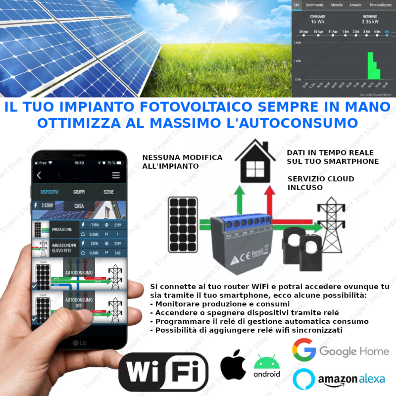 Monitoraggio produzione consumi e cessione impianto fotovoltaico