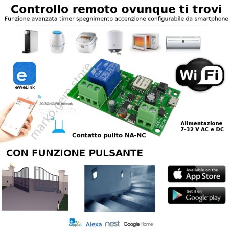 Sonoff pulsante WiFi contatto pulito