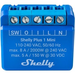 Shelly Mini 1 GEN 3 Smart Relay 8A AC/DC WiFi/BT Assistente Vocale Google Alexa Home Assistant