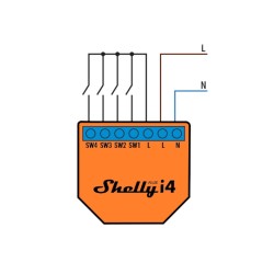 SHELLY PLUS I4 WiFi domotica lettore di 4 ingressi