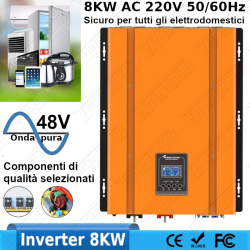 Inverter 48V 8kW con regolatore di carica 50A fotovoltaico offgrid