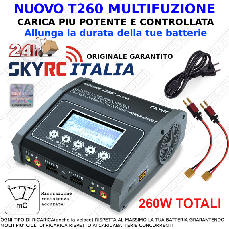 Skyrc D260 alimentatore carica batteria modellismo 14A 130W x2