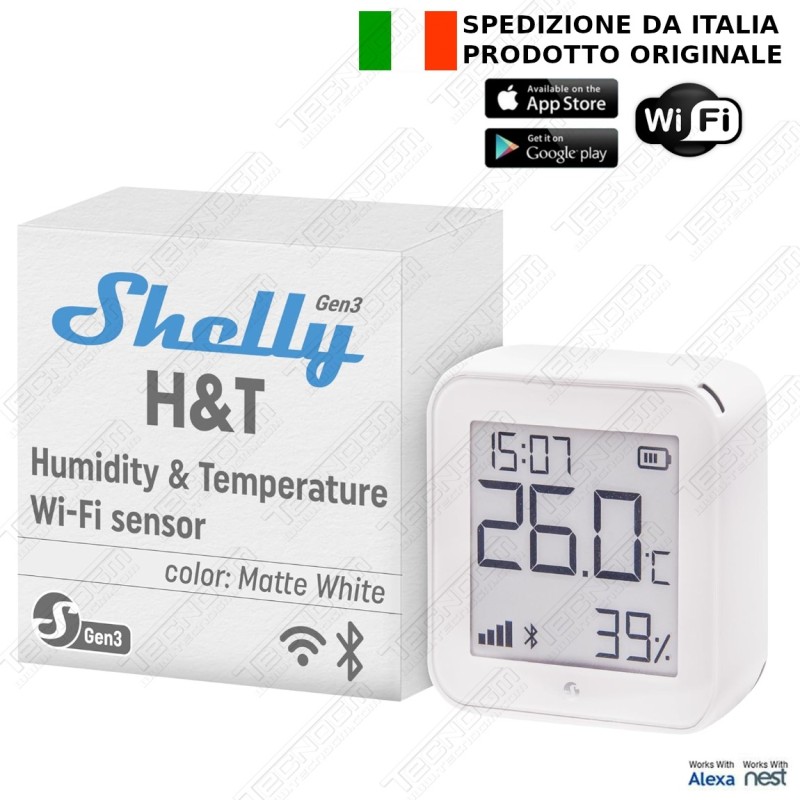 Shelly Plus H&T GEN3 Sensore di umidità e temperatura Wi-Fi