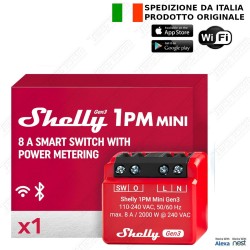 Shelly 1PM Mini Gen3, Relè interruttore intelligente Wi-Fi e Bluetooth