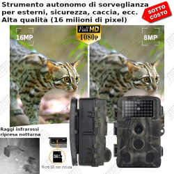 FOTOTRAPPOLA CAMERA VIDEO caccia FOTO CASA HD SPIA LED IR